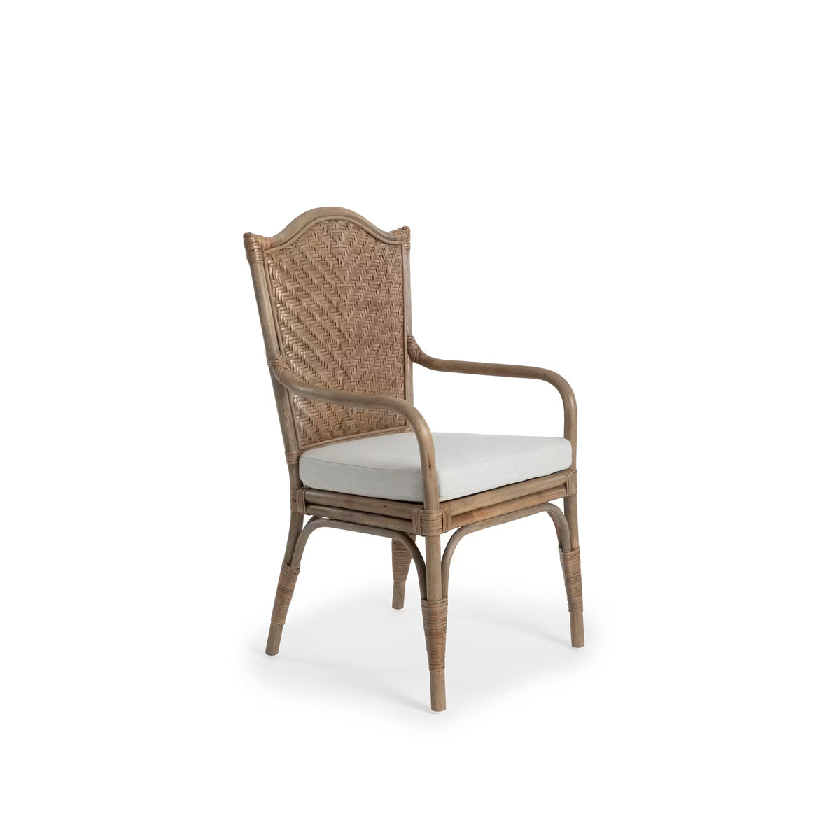 PALM SCALLOPED BACK DINING CHAIR NATURAL