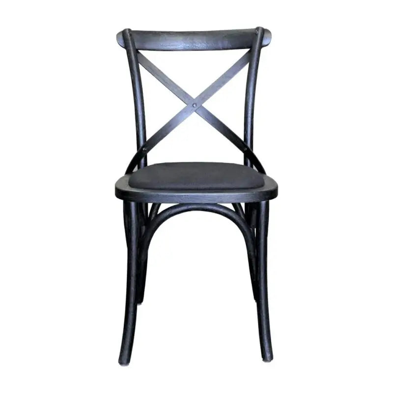 PALM SIDE CHAIR BLACK LINEN