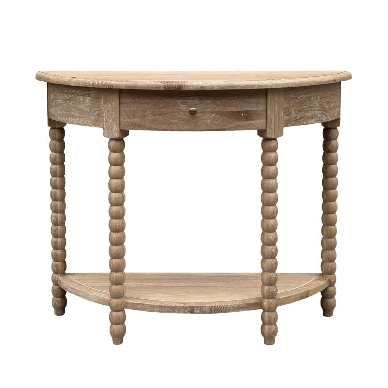 DELRAY CONSOLE TABLE WHITEWASHED OAK SMAL