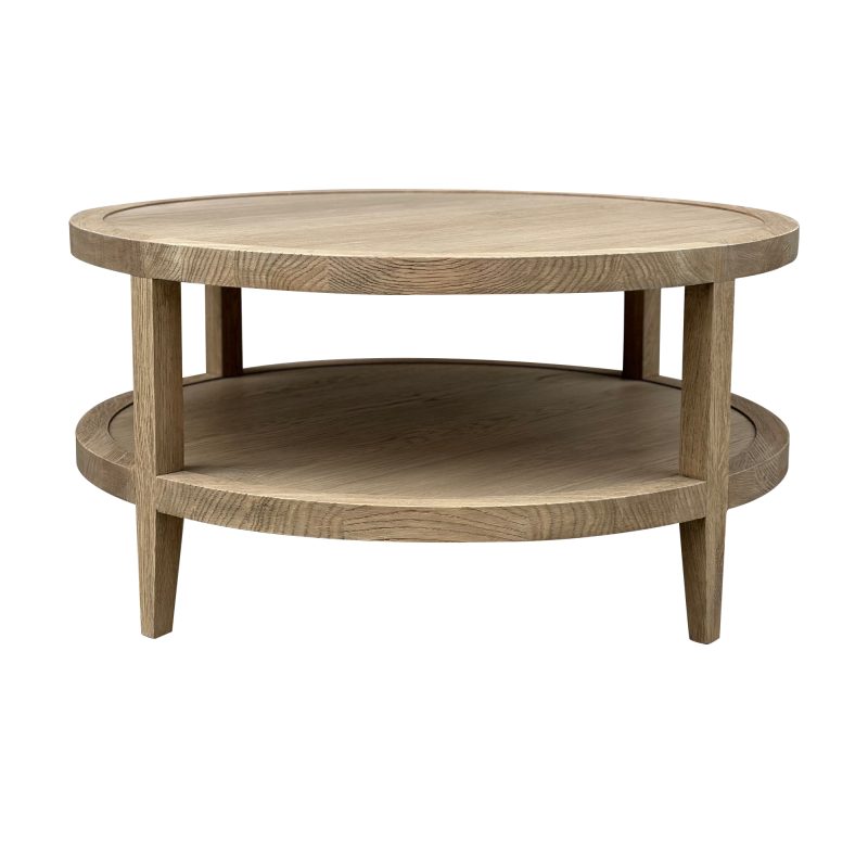 HARTFORD COFFEE ROUND TABLE WEATHERED OAK