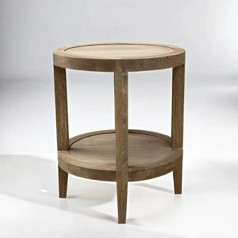 HARTFORD ROUND SIDE TABLE WEATHERED OAK