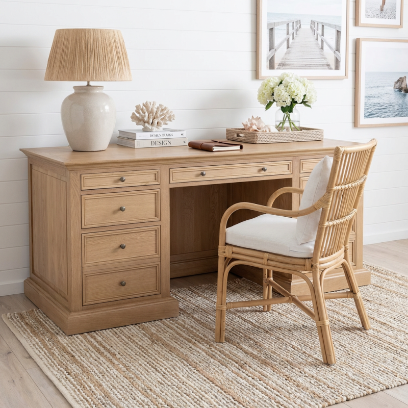 NEWPORT PANAL DESK NATURAL OAK