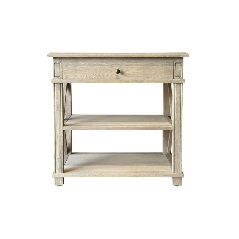 IVORY SIDE TABLE WEATHERED OAK LARGE