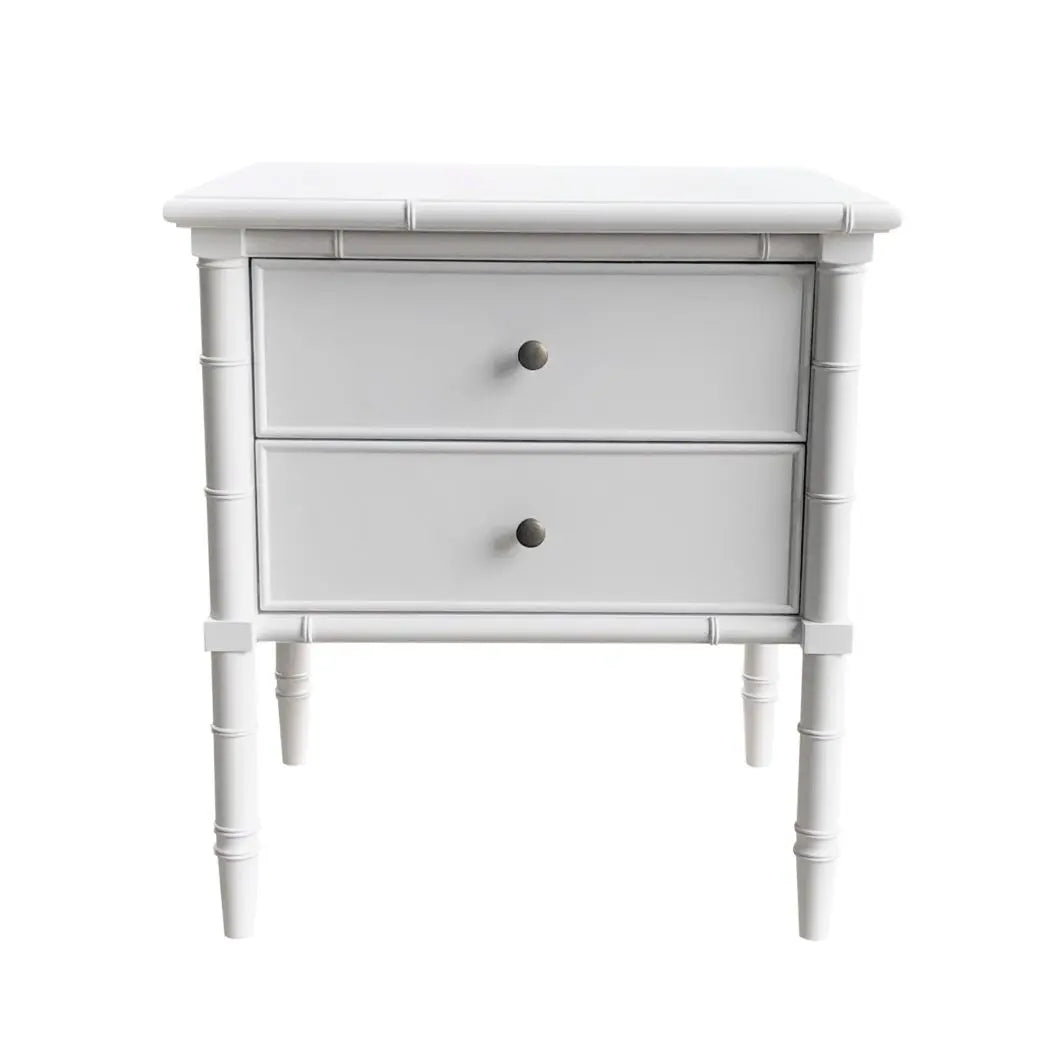 SEACLIFF 2 DRAWER SIDE TABLE WHITE