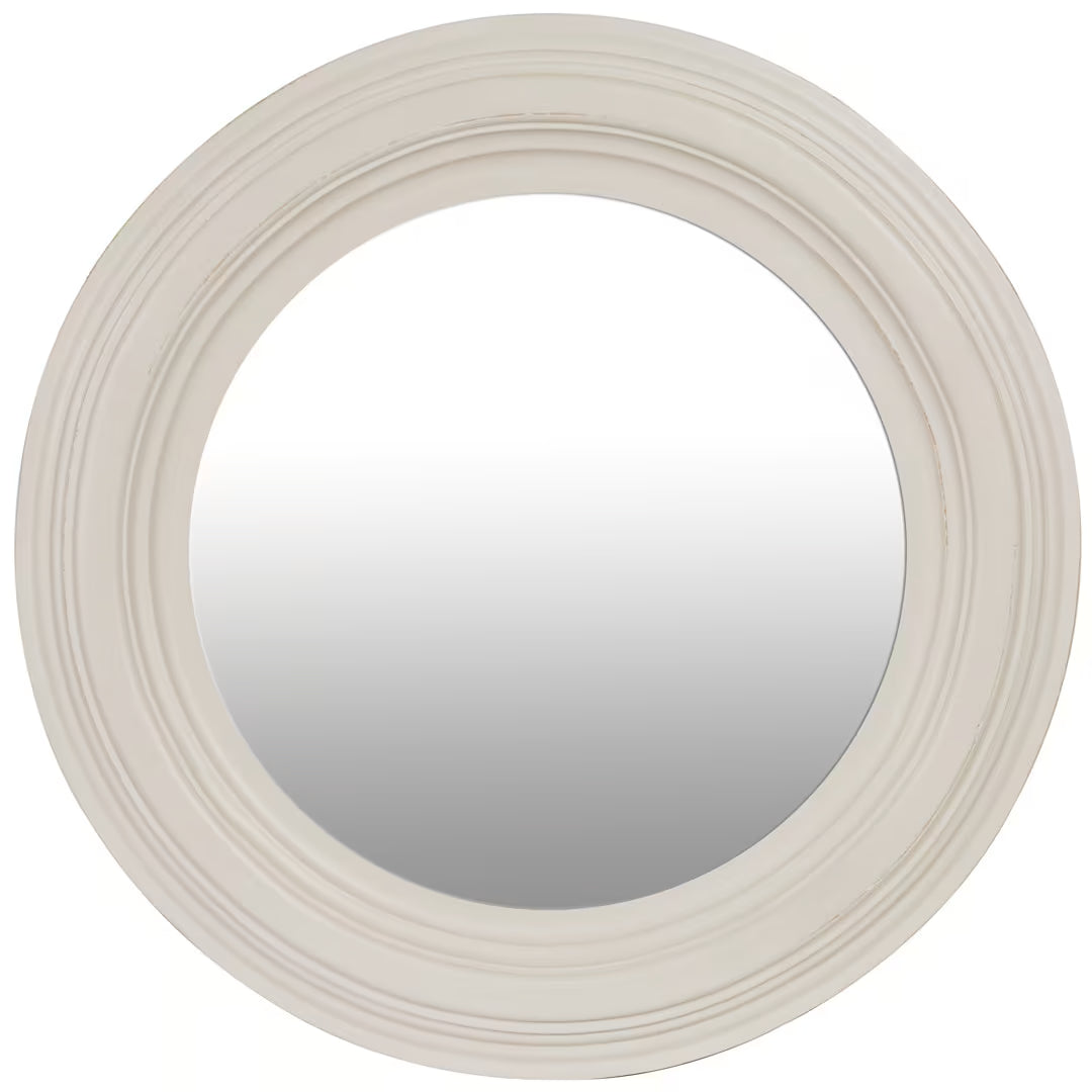 Rhemy Round Mirror White