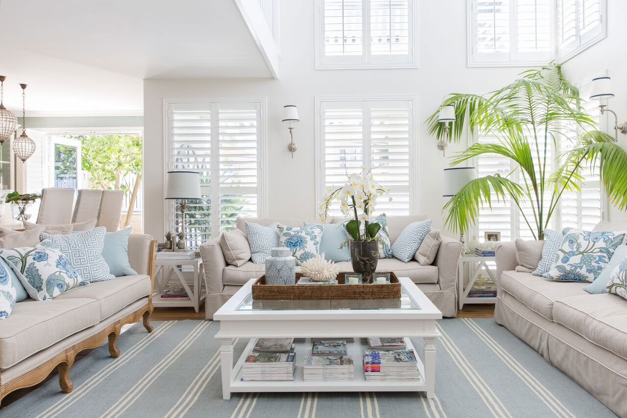 coastal hamptons style living room