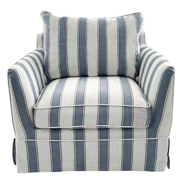 blue gingham armchair