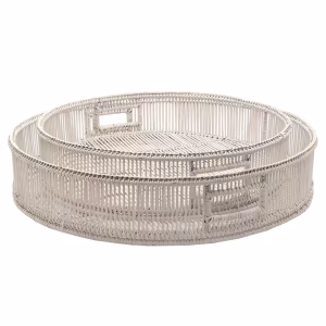 COASTLINE ROUND TRAY SET WHITE