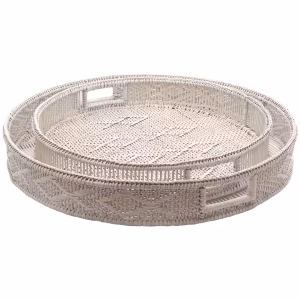 Coastline Round Tray Set White 2