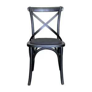 PALM SIDE CHAIR BLACK LINEN