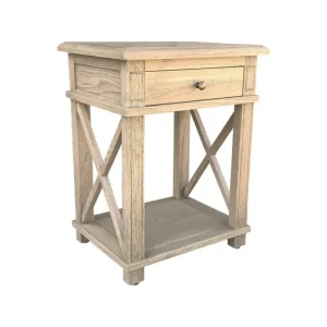 IVORY SIDE TABLE WEATHERED OAK