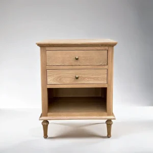 NATALEE SIDE TABLE NATURAL OAK TWO DRAWERS