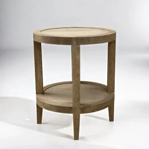 HARTFORD ROUND SIDE TABLE WEATHERED OAK