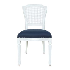 INDIANAH DINING CHAIR NAVY WHITE